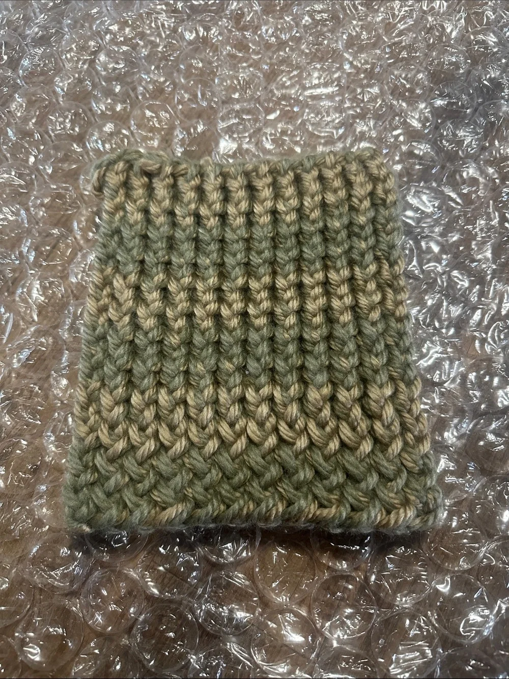 Hand-Knit Green Ombre Cotton Kitchen Dishcloth